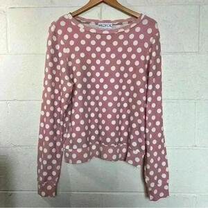 Wildfox Polka Dots Long Sleeve Top-Medium
